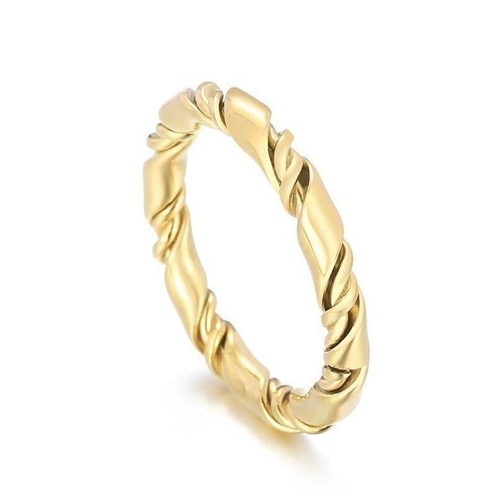 KALEN Material Elegant Ring For Women Simple Cute Stainless Steel Gold Plated Ring Jewelry Accessories.