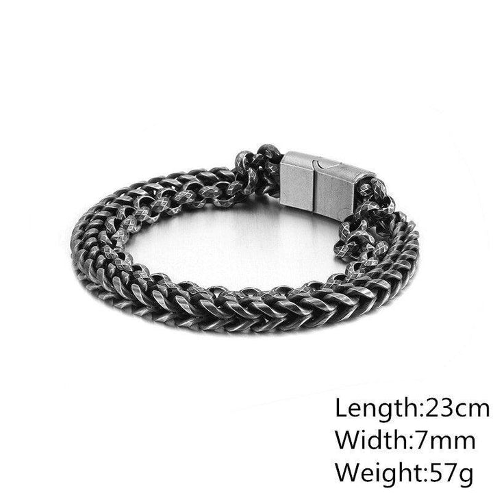 KALEN Matte 316 Stainless Steel Double Layer Link Chain Bracelets Men's Hip Hop Biker Hand Chain Bracelet Drop Shipping Jewelry.