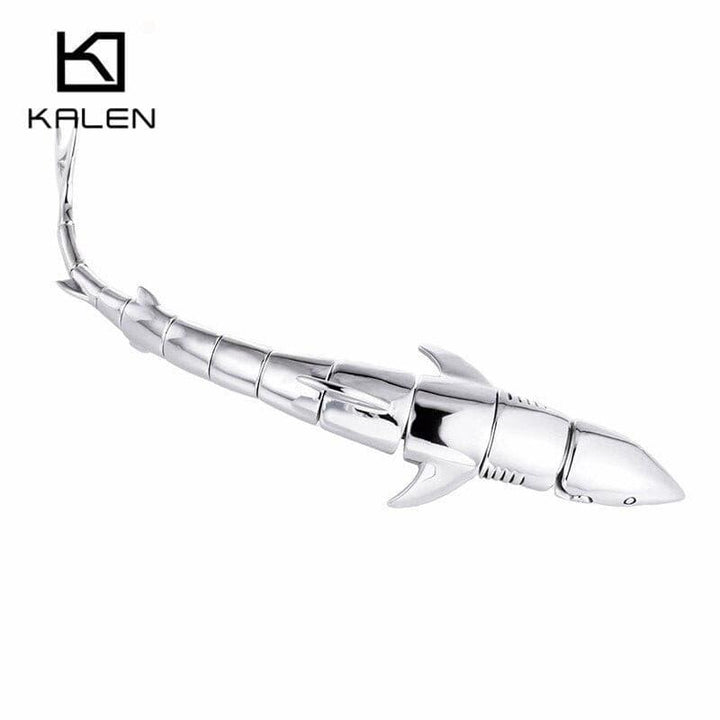 Kalen Men's Unique Shark Bracelets Stainless Steel High Polished Animal Shark Fish Pattern Bracelet Wrap Bangle Male Wholesale.