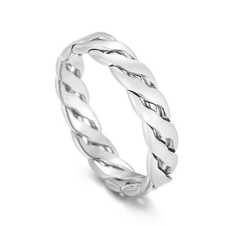 KALEN Minimalist Braided Twisted Thin Gold Rings For Lady Waterproof Stainless Steel 18K Gold Plated Girl's Ring.