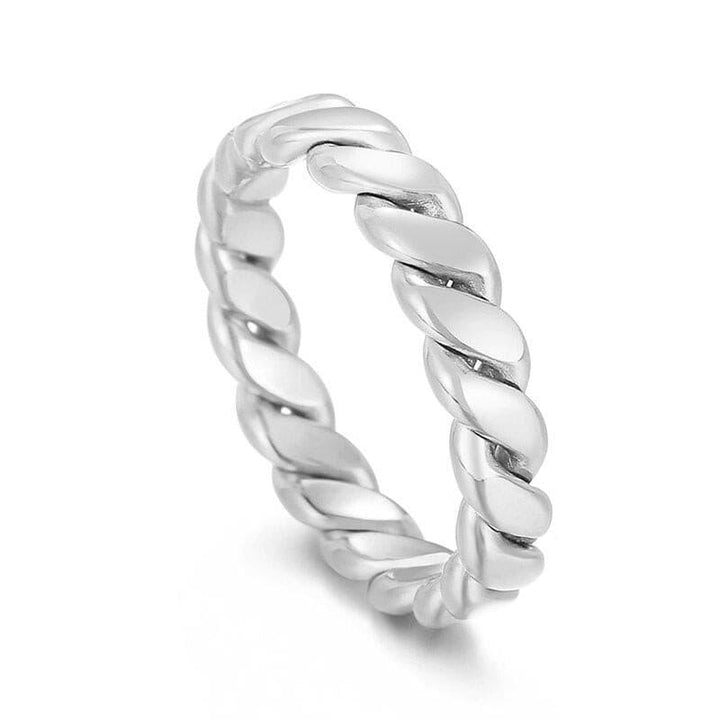 KALEN Minimalist Braided Twisted Thin Gold Rings For Lady Waterproof Stainless Steel 18K Gold Plated Girl's Ring.