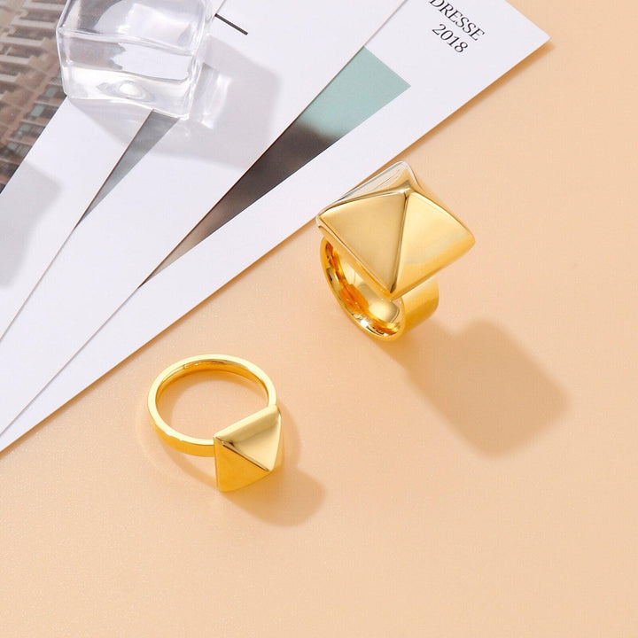 KALEN Minimalist Gold Chunky Rings Trendy Geometric Round Circle Rings for Women Thick Gold Stack Rings Female Wedding Jewelry.