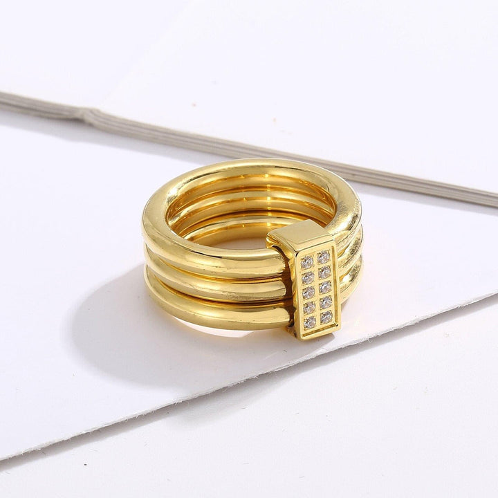 Kalen Minimalist Gold Color Chunky Rings Trendy Geometric Round Circle Rings for Women Thick Gold Stack Rings Wedding Jewelry.
