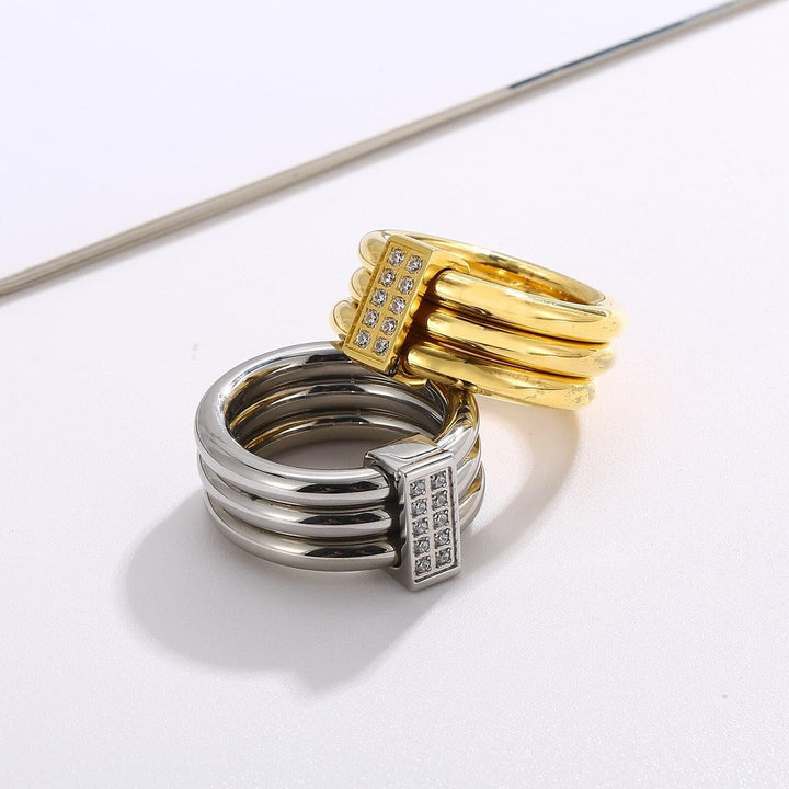 Kalen Minimalist Gold Color Chunky Rings Trendy Geometric Round Circle Rings for Women Thick Gold Stack Rings Wedding Jewelry.