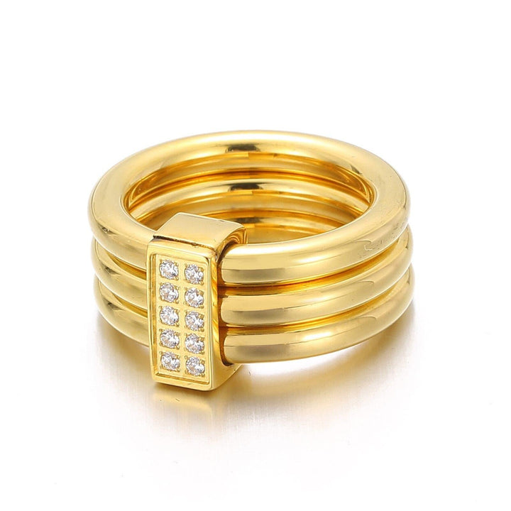 Kalen Minimalist Gold Color Chunky Rings Trendy Geometric Round Circle Rings for Women Thick Gold Stack Rings Wedding Jewelry.