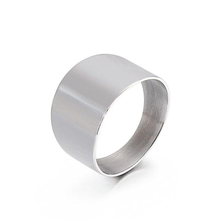 Kalen Minimalist Style 5mm Wide Ring 3-Color Stainless Steel Ring Female Couple Ring.