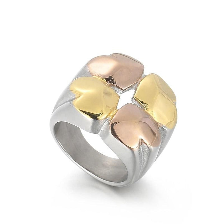 KALEN Mix Gold Crossover Rings for Women Party Rock Rings Chunky Wide Bang Ring Retro Fashion Vintage Jewelry.