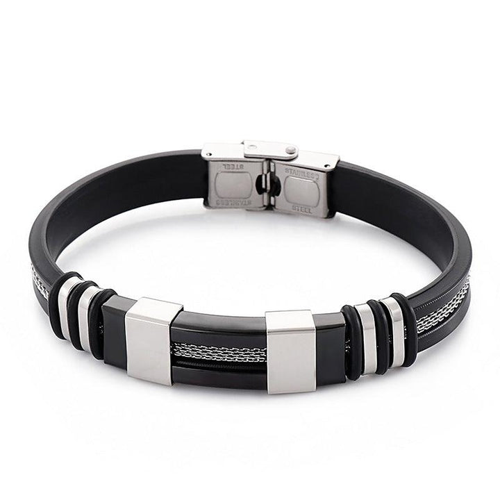 Kalen Multi Layer Leather Stainless Steel Bracelet For Men - kalen