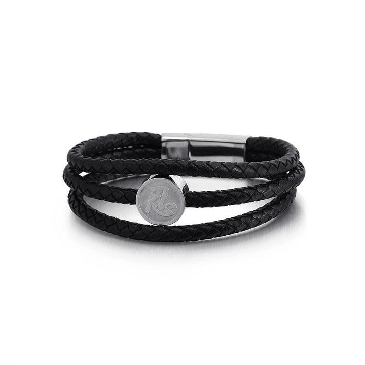 Kalen Multi Layer Leather Stainless Steel Bracelet For Men - kalen