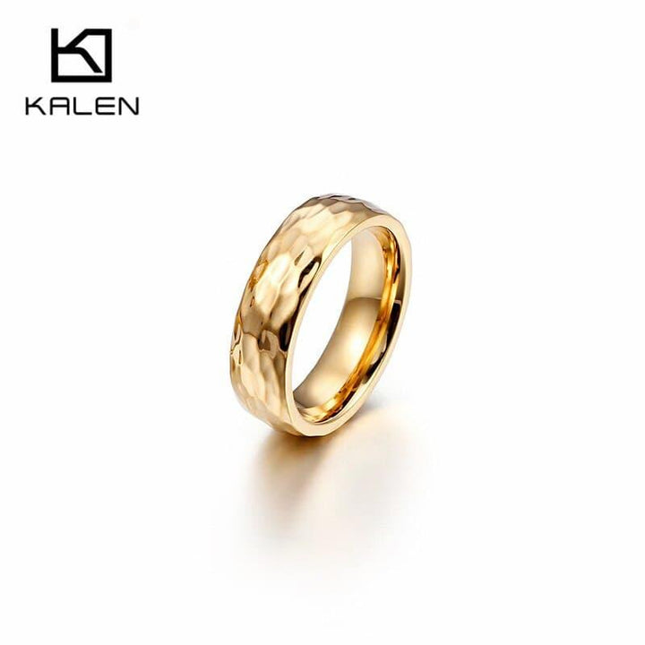 Kalen New Arrival Fashion Zircon Finger Rings For Women Stainless Steel Gold Metal Engagement Wedding Rings Birthday Gifts 2019.