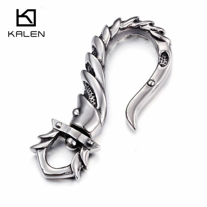 Kalen New Cool Men's Key Chains High Quality Stainless Steel Skull Pattern Key Chains Fashion Punk Biker Accessories Jewelry.