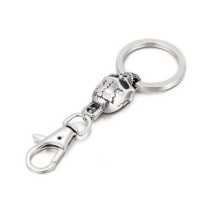 Kalen New Cool Men's Key Chains High Quality Stainless Steel Skull Pattern Key Chains Fashion Punk Biker Accessories Jewelry.