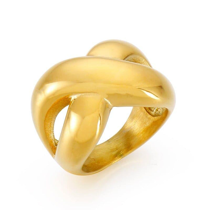 Kalen New Exaggerated Thick Knot Infinite Ring For Women Stainless Steel Jewelry Finger Ring Female Party Gift Anillos.