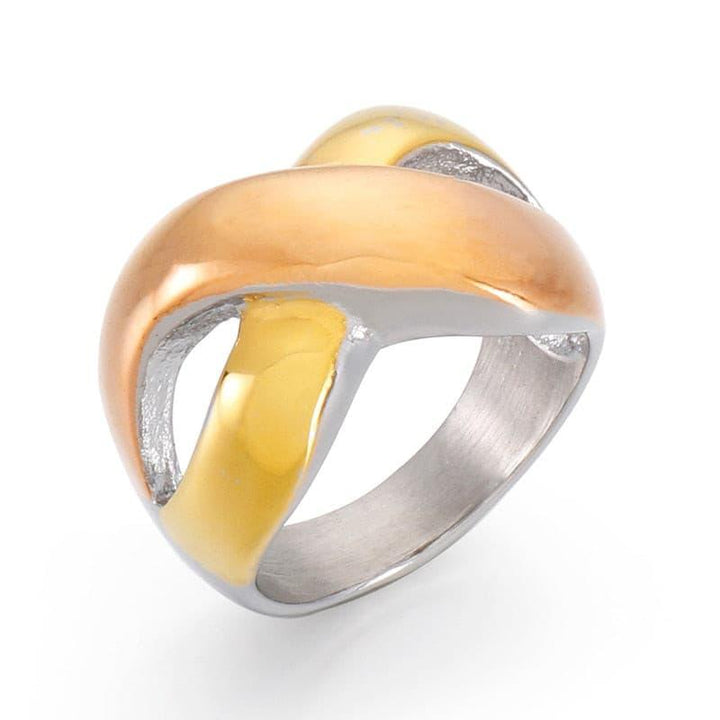 Kalen New Exaggerated Thick Knot Infinite Ring For Women Stainless Steel Jewelry Finger Ring Female Party Gift Anillos.