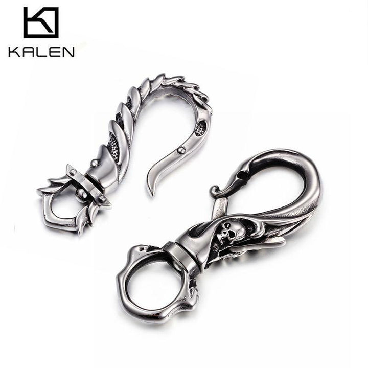 Kalen New Punk Key Chains 316 Stainless Steel Skull Key Chains Fashion Rock Accessories Jewelry Gifts For Men Boyfriend.