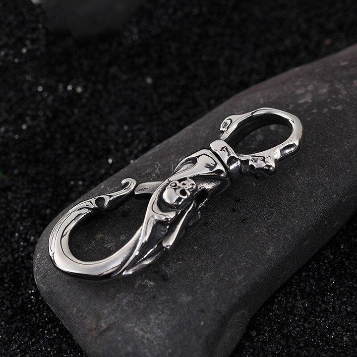 Kalen New Punk Key Chains 316 Stainless Steel Skull Key Chains Fashion Rock Accessories Jewelry Gifts For Men Boyfriend.