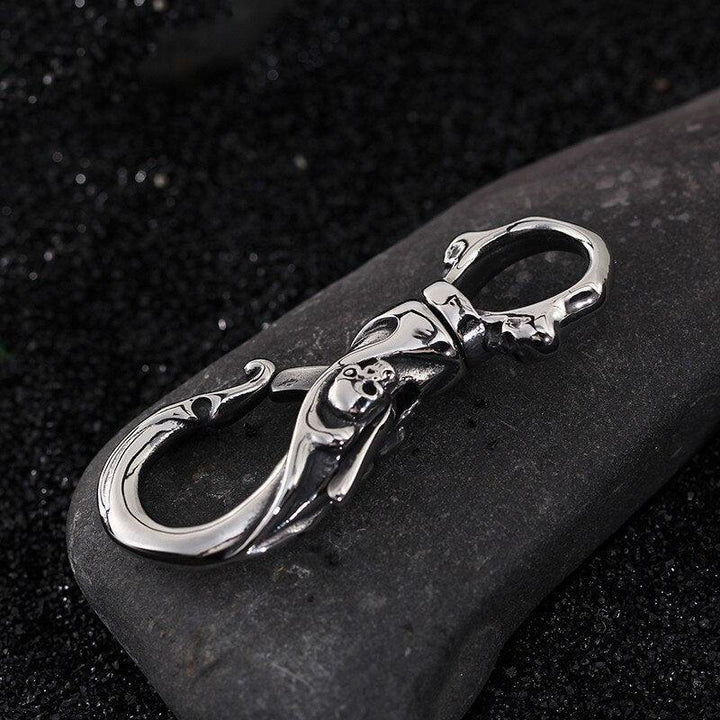 Kalen New Punk Key Chains 316 Stainless Steel Skull Key Chains Fashion Rock Accessories Jewelry Gifts For Men Boyfriend.