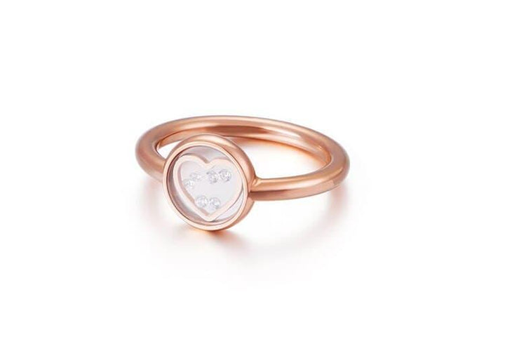 Kalen New Simple Bohemia Wedding Rings For Women 3 Colors Stainless Steel Cubic Zirconia Heart Femme Rings Sweetheart Jewelry.