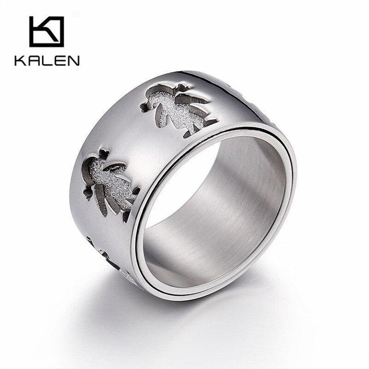 Kalen New Stainless Steel Little Girl &amp; Boy 12mm Width Rings For Women Good Quality Engagement Finger Rings For Family Love.