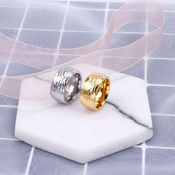 Kalen New Titanium Steel Ring Men Wome Metal Texture Ring Occident Simple Ring 10/14MM Rings Set Trendy Jewelry Gift Wholesale.