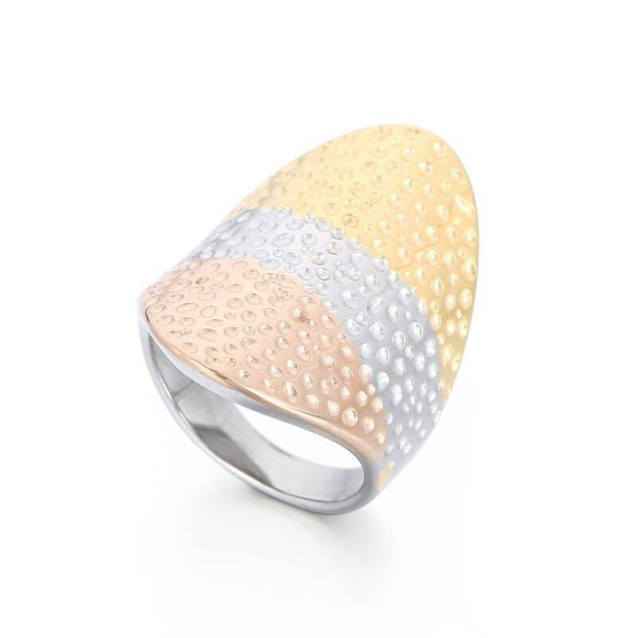 KALEN New Vintage Wide Polka Dot Mixed Color Stainless Steel Ring For Women Exaggerated Personality Wind Punk Party Jewelry.