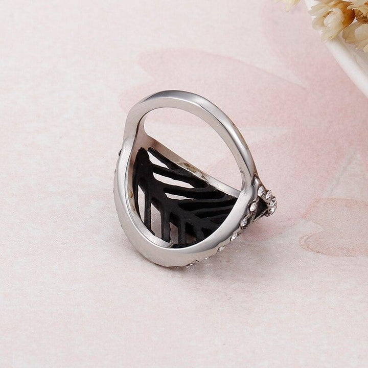 Kalen New Zircon Leaf Ring Female Hollow Out Minimalism Jewelry Birthday Gift Кольцо Stainless Steel Ring.