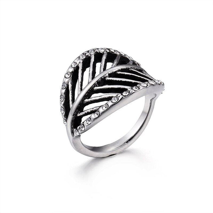 Kalen New Zircon Leaf Ring Female Hollow Out Minimalism Jewelry Birthday Gift Кольцо Stainless Steel Ring.