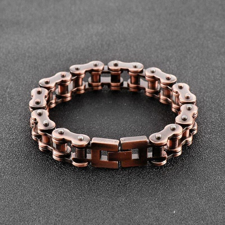 Kalen Punk 12mm Bicycle Chain Bracelet Men's Stainless Steel Motorcycle Link 230mm Fashion Jewelry.