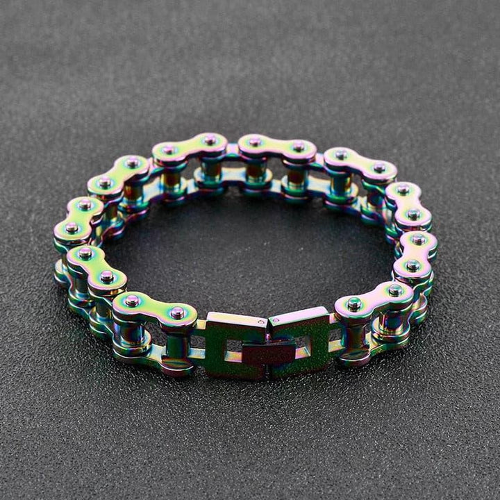 Kalen Punk 12mm Bicycle Chain Bracelet Men's Stainless Steel Motorcycle Link 230mm Fashion Jewelry.