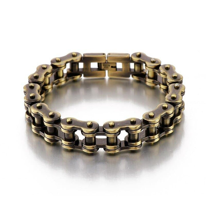 Kalen Punk 12mm Bicycle Chain Bracelet Men's Stainless Steel Motorcycle Link 230mm Fashion Jewelry.