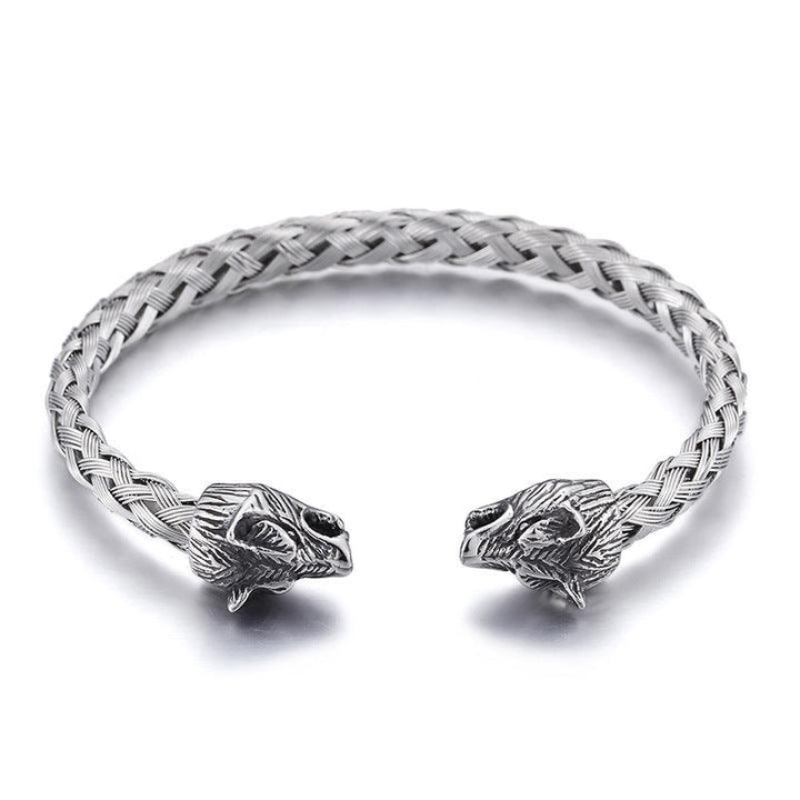 Kalen Punk 12mm Stainless Steel Skull Cuff Bracelet Bangles for Men - kalen