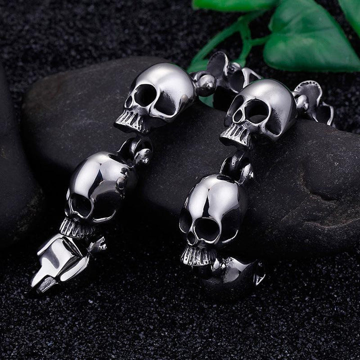 Kalen Punk 13mm Skull Charm Bracelet for Men - kalen