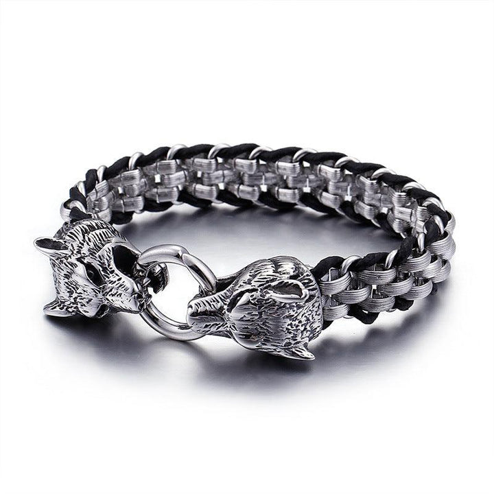 KALEN Punk 13mm Wolf Animal Charm Bracelets for Men - kalen