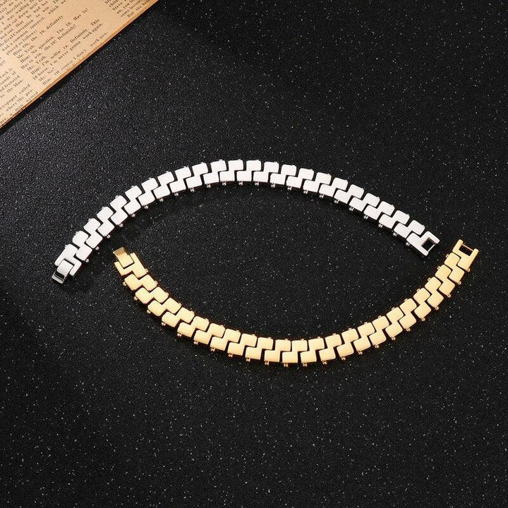 Kalen Punk Metal Bicycle Chain High Quality Stainless Steel Men's Bracelet Birthday Gift Jewelry.