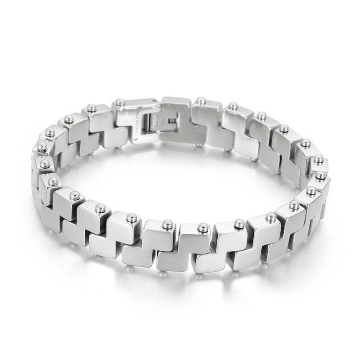 Kalen Punk Metal Bicycle Chain High Quality Stainless Steel Men's Bracelet Birthday Gift Jewelry.