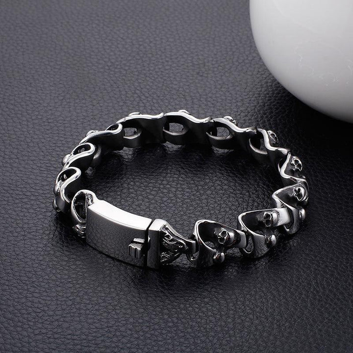 Kalen Punk 14mm Skull Charm Bracelet for Men - kalen