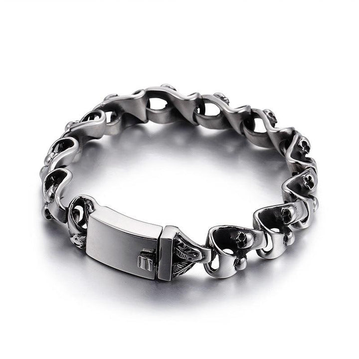 Kalen Punk 14mm Skull Charm Bracelet for Men - kalen