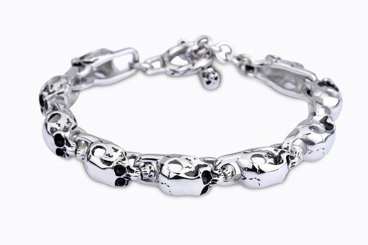 Kalen Punk 14mm Skull Charm Bracelet for Men - kalen