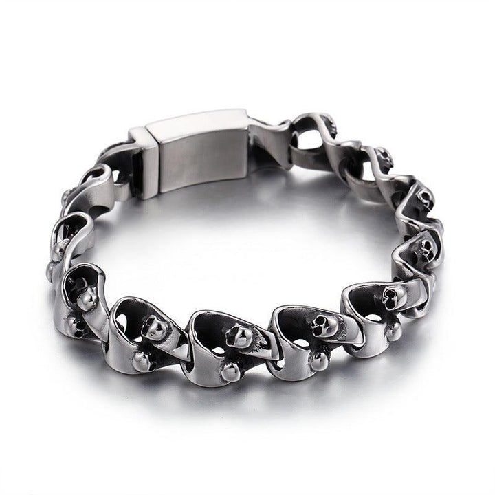 Kalen Punk 14mm Skull Charm Bracelet for Men - kalen