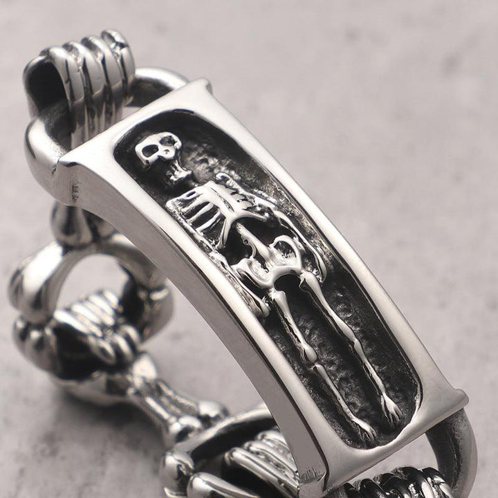 Kalen Punk 14mm Skull Claw Charm Bracelet for Men - kalen