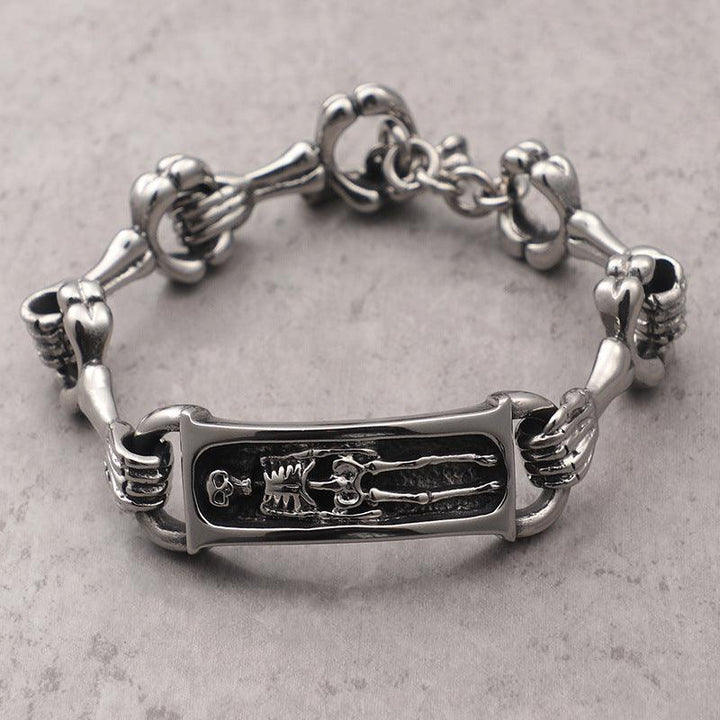 Kalen Punk 14mm Skull Claw Charm Bracelet for Men - kalen