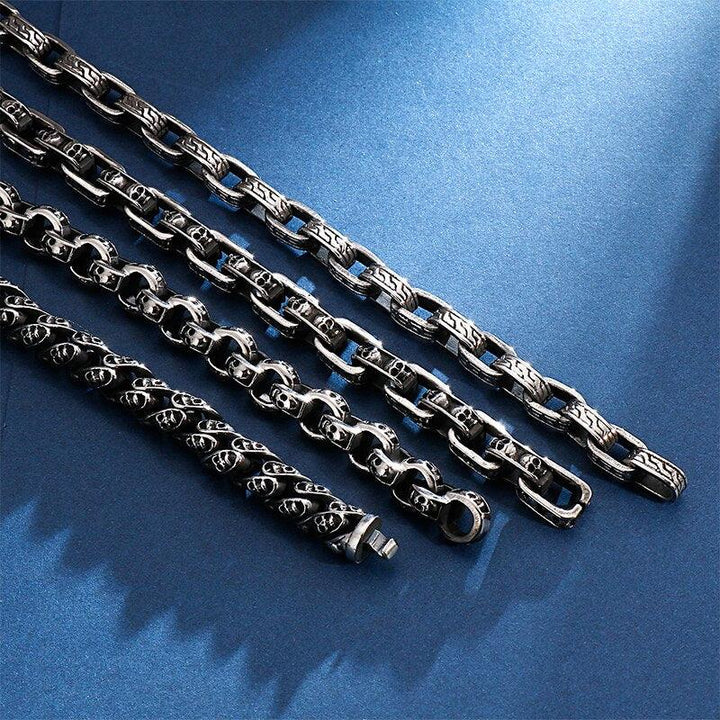 KALEN Punk 23cm Long Skull Bracelets For Men Stainless Steel Multi Skeleton Charm Link Chain Brecelets Male Gothic Jewelry 2019.