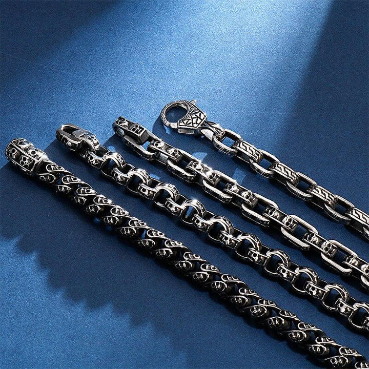 KALEN Punk 23cm Long Skull Bracelets For Men Stainless Steel Multi Skeleton Charm Link Chain Brecelets Male Gothic Jewelry 2019.