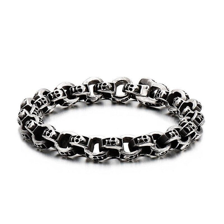 KALEN Punk 23cm Long Skull Bracelets For Men Stainless Steel Multi Skeleton Charm Link Chain Brecelets Male Gothic Jewelry 2019.