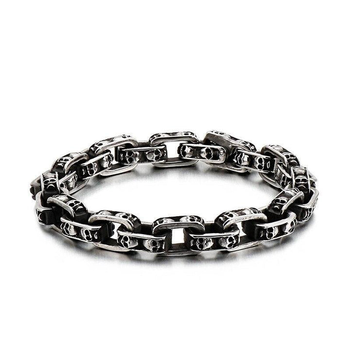 KALEN Punk 23cm Long Skull Bracelets For Men Stainless Steel Multi Skeleton Charm Link Chain Brecelets Male Gothic Jewelry 2019.