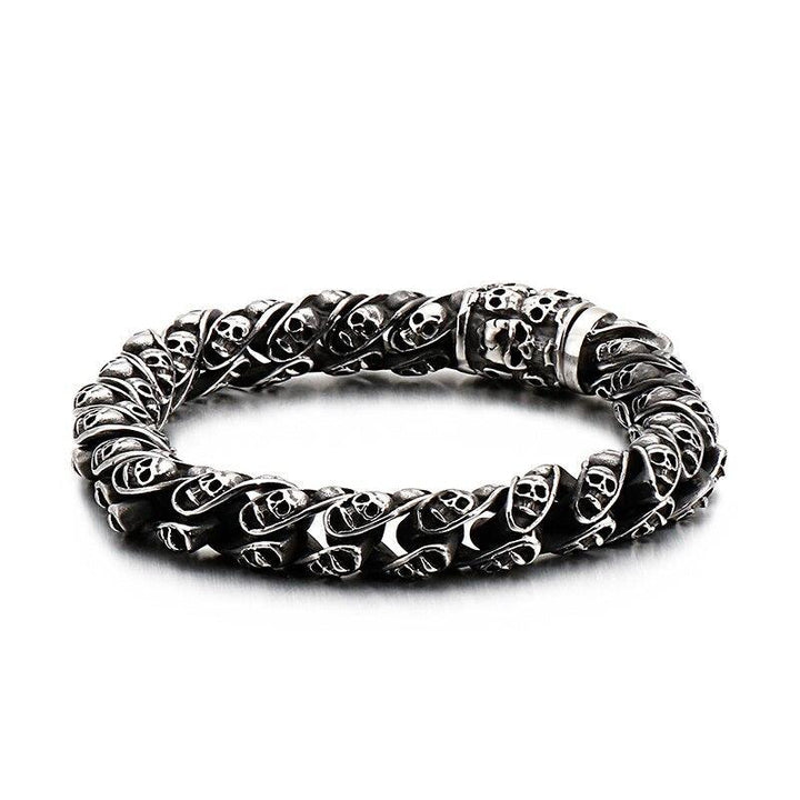 KALEN Punk 23cm Long Skull Bracelets For Men Stainless Steel Multi Skeleton Charm Link Chain Brecelets Male Gothic Jewelry 2019.