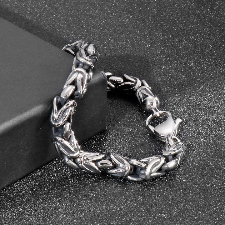 Kalen Punk 316L Stainless Steel Twisted Chain Men's Simple Bracelet Personality Jewelry.