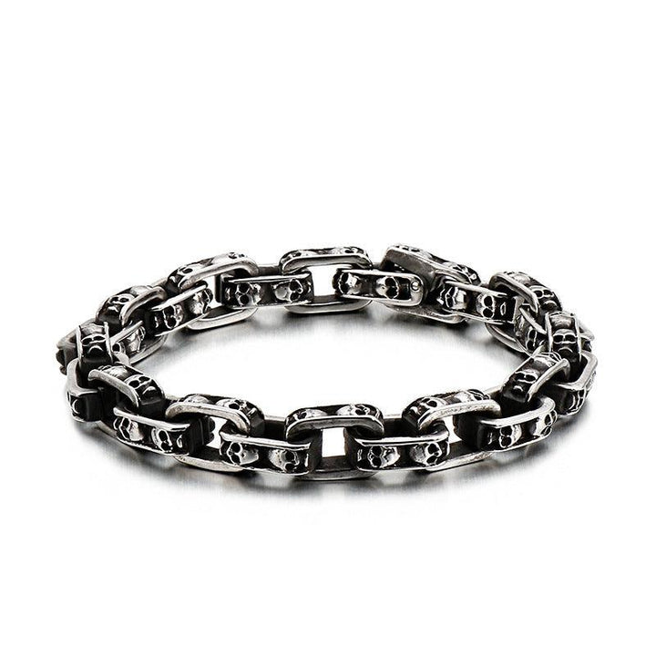 Kalen Punk 8/10/11mm Stainless Steel Skull Chain Bracelet for Men - kalen