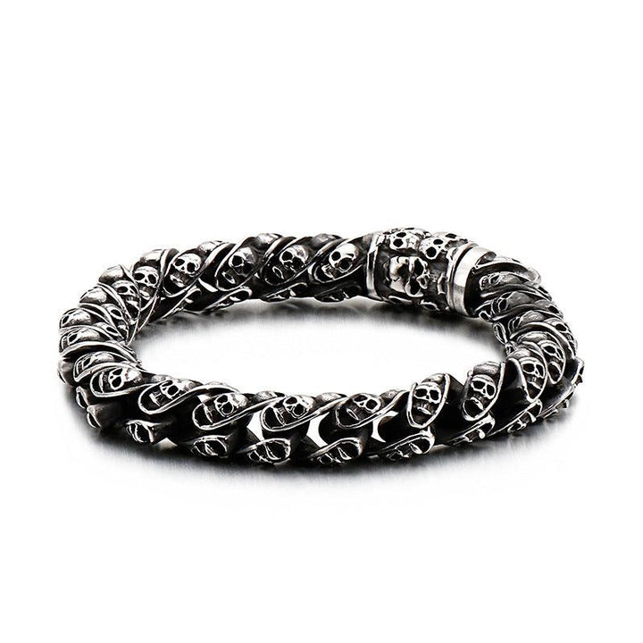 Kalen Punk 8/10/11mm Stainless Steel Skull Chain Bracelet for Men - kalen