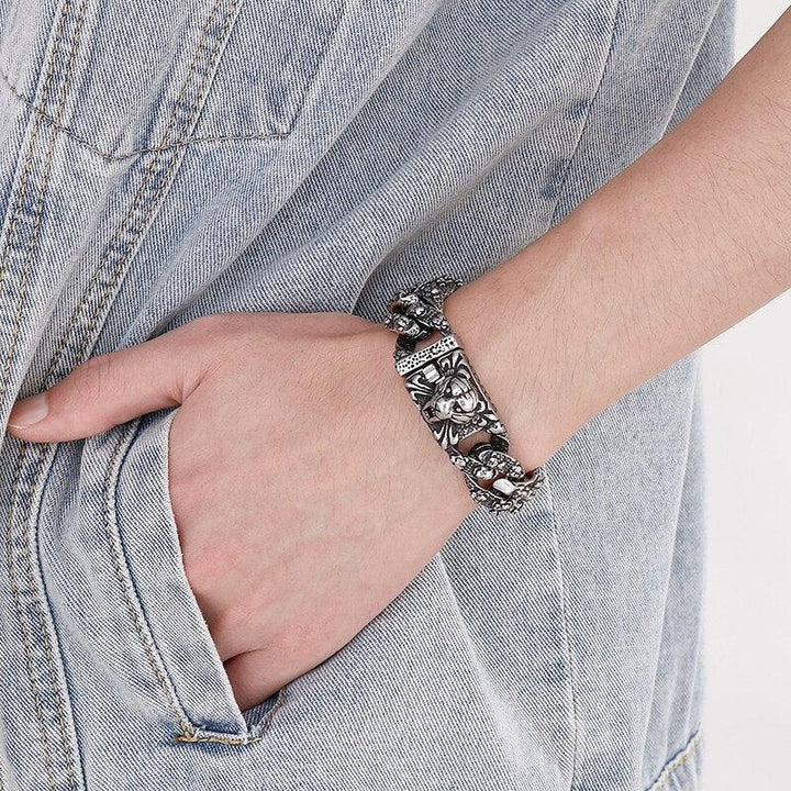 KALEN Punk Animal Cuban Bracelet Men Stainless Steel 316L Fashion Jewelry.